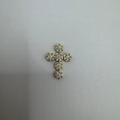 Pendente croce con zirconi oro