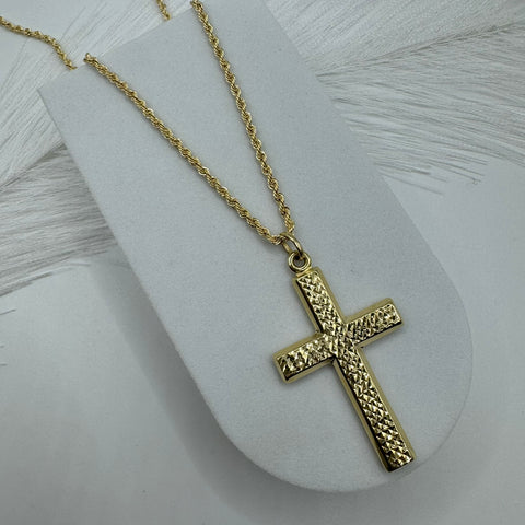 Collana fune  con croce milleluci oro