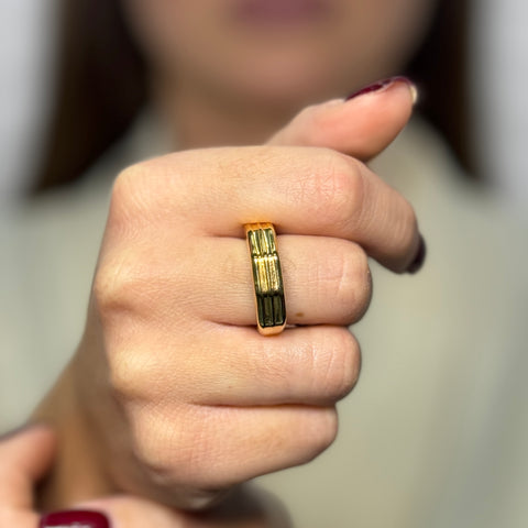 Anello Fascia bombè oro