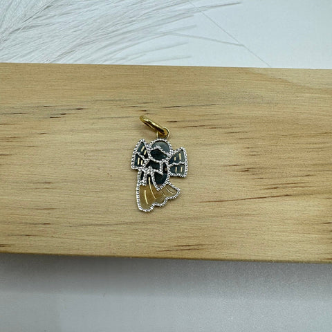 Pendente angelo bicolor oro