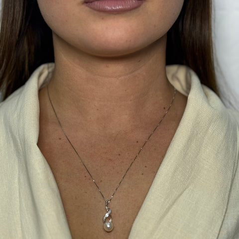 Collana veneziana con Perla con diamanti oro