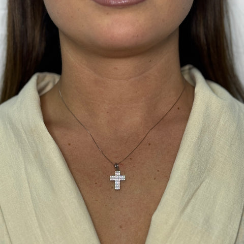 Collana veneziana croce zirconata oro