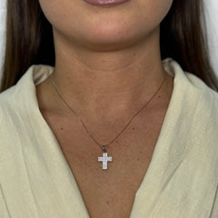 Collana veneziana croce zirconata oro