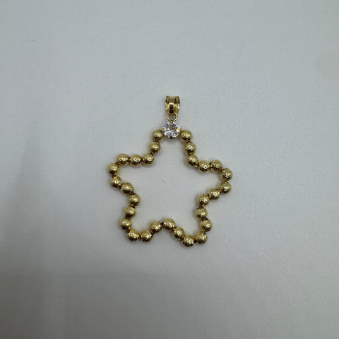 Pendente stella con sfere con zirconi oro