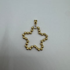 Pendente stella con sfere con zirconi oro