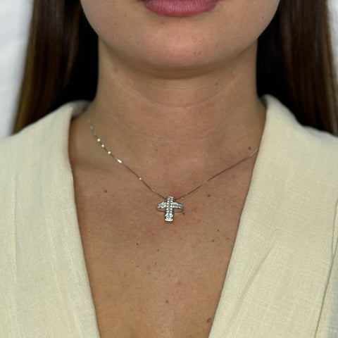 Collana veneziana con croce Diamanti oro