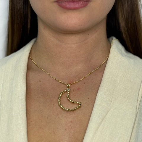 Collana con luna sfere con zircone oro