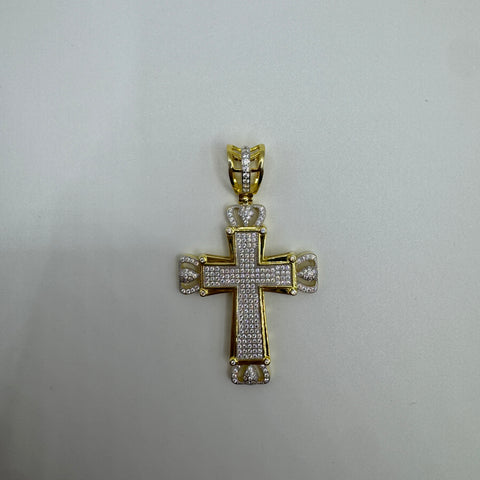 Pendente croce con zirconi Argento gold