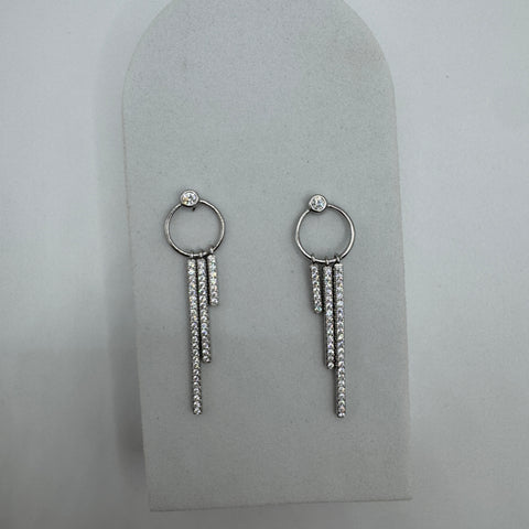 Orecchini fiammifero con zirconi Argento 925