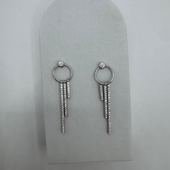 Orecchini fiammifero con zirconi Argento 925