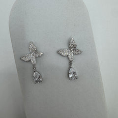Orecchini farfalla con zirconi Argento 925