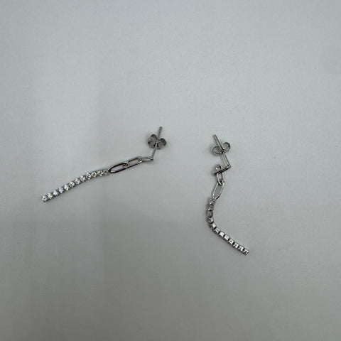 Orecchini catena tennis con zirconi Argento 925