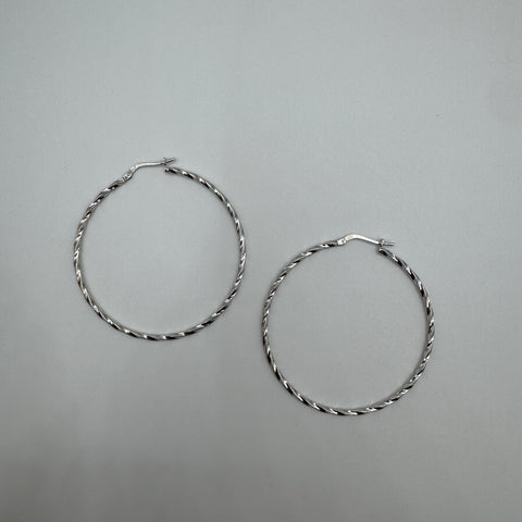 Orecchini cerchio torchon Argento 925