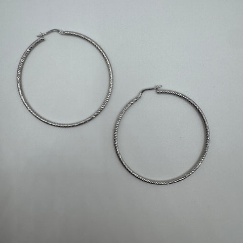 Orecchini cerchio martellato Argento 925