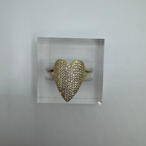 Anello cuore con zirconi argento 925