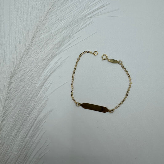 Bracciale catenina con piastra oro bimbi