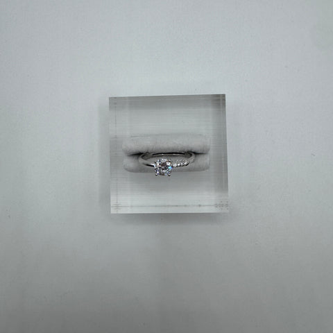 Anello Solitario con zirconi argento 925