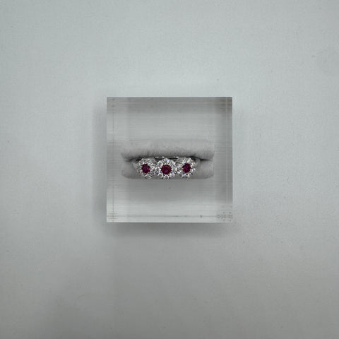 Anello trilogy fiore con zirconi argento 925