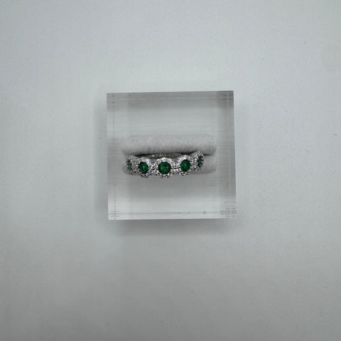 Anello Veretta fiori con zirconi argento 925