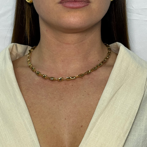 Collana tubolare elastico oro