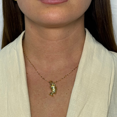 Collana con testa egizia bombè oro