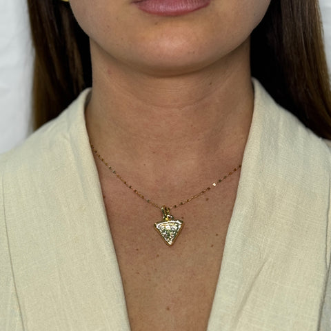 Collana con pizza bombè oro