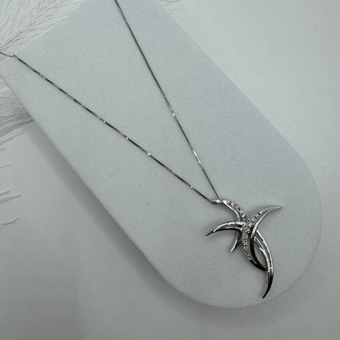 Collana veneziana con croce stilizzata oro e diamanti