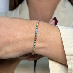 Bracciale tennis Rainbow con Zaffiri oro