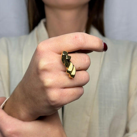 Anello fiocco  bombè oro