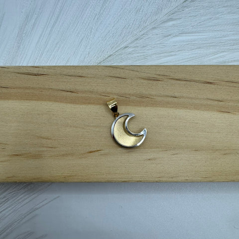 Pendente luna bicolor oro