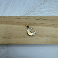 Pendente luna bicolor oro