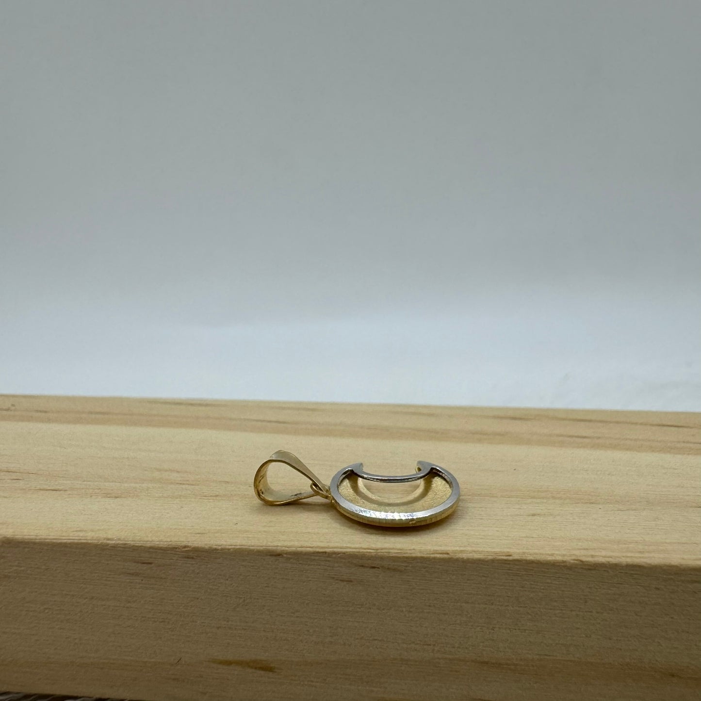 Pendente luna bicolor oro