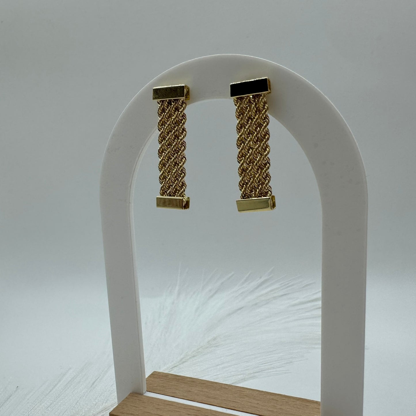 Orecchini pendente multifune 4 oro