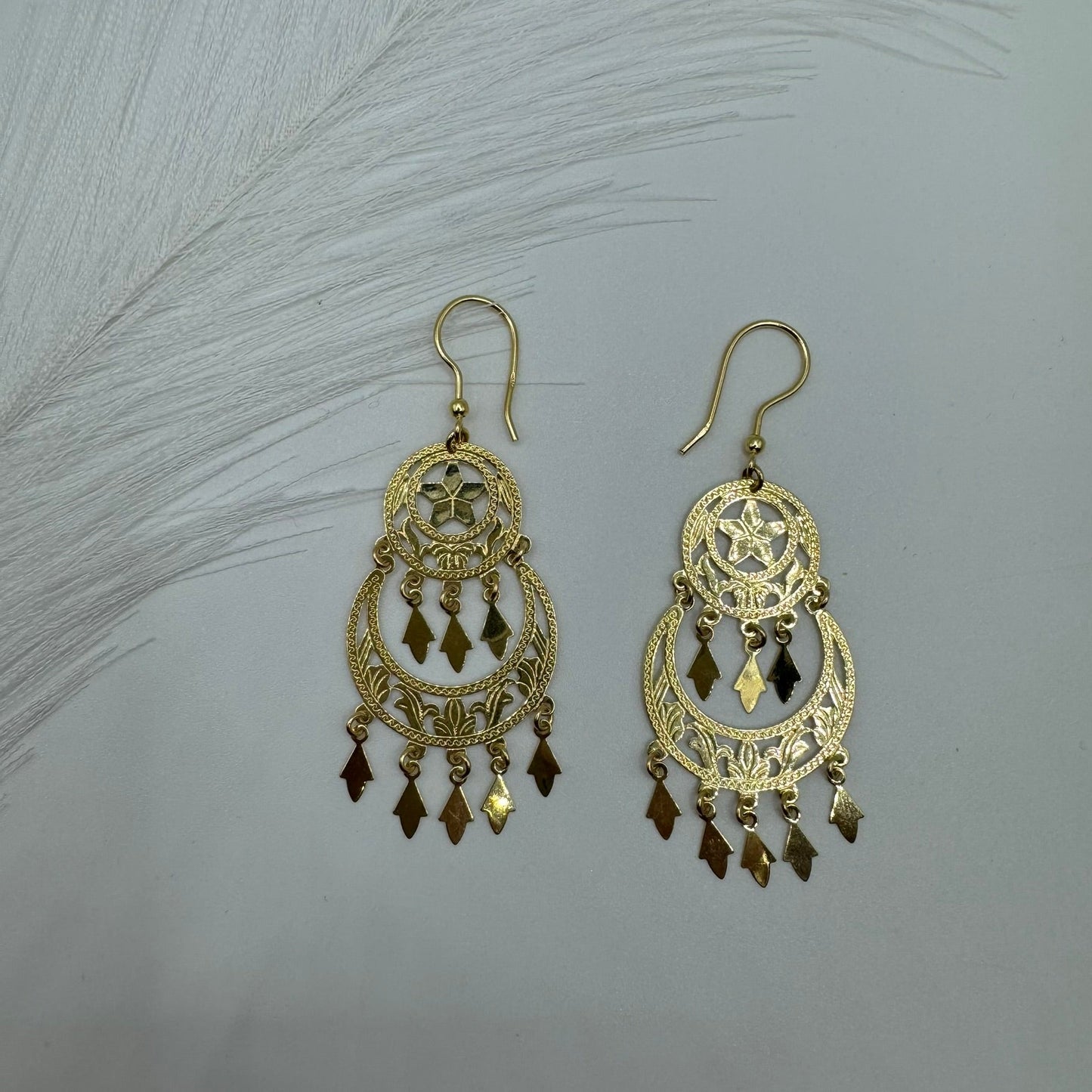 Orecchini pendente mandala oro