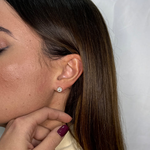 Orecchini punto luce con zirconi oro