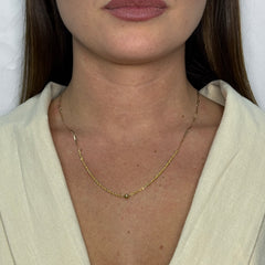 Collana Fune con catena e sfera oro