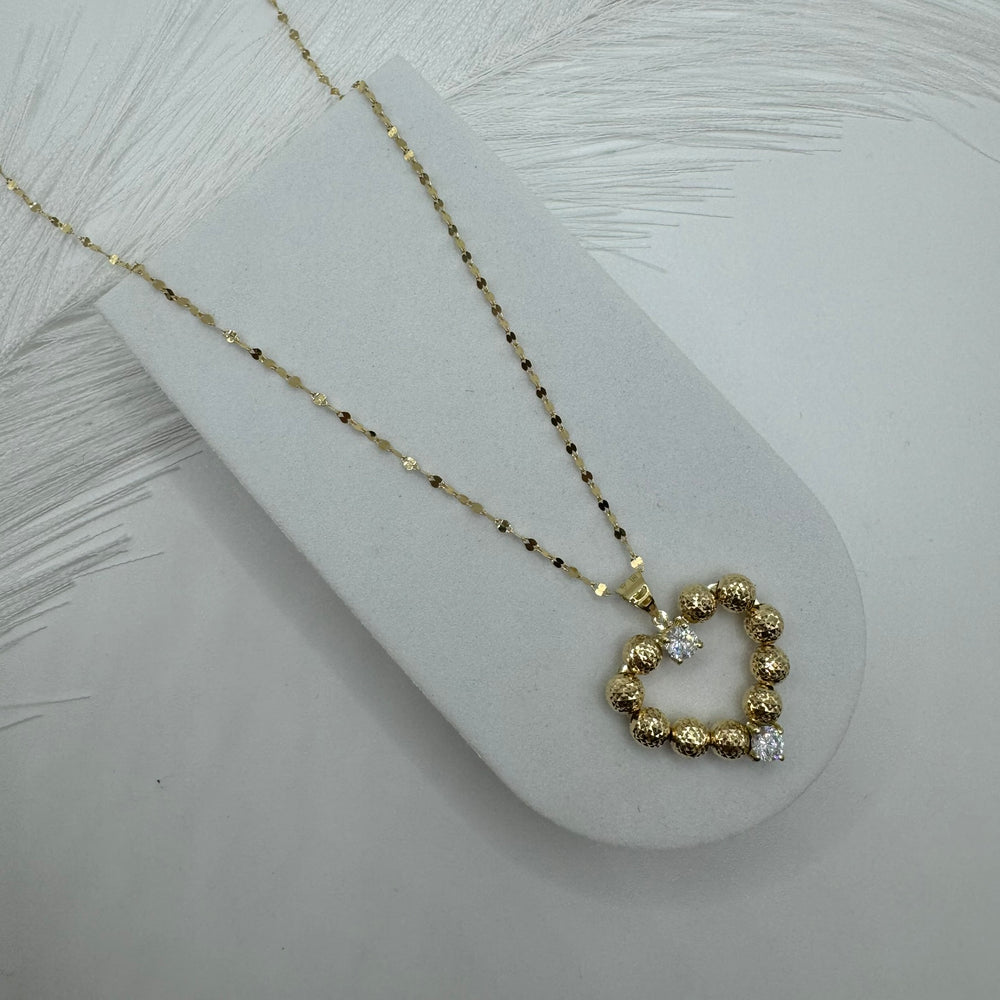 collana specchiatina con cuore milleluci zirconi e oro