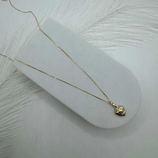 Collana veneziana con cuore bombè e oro