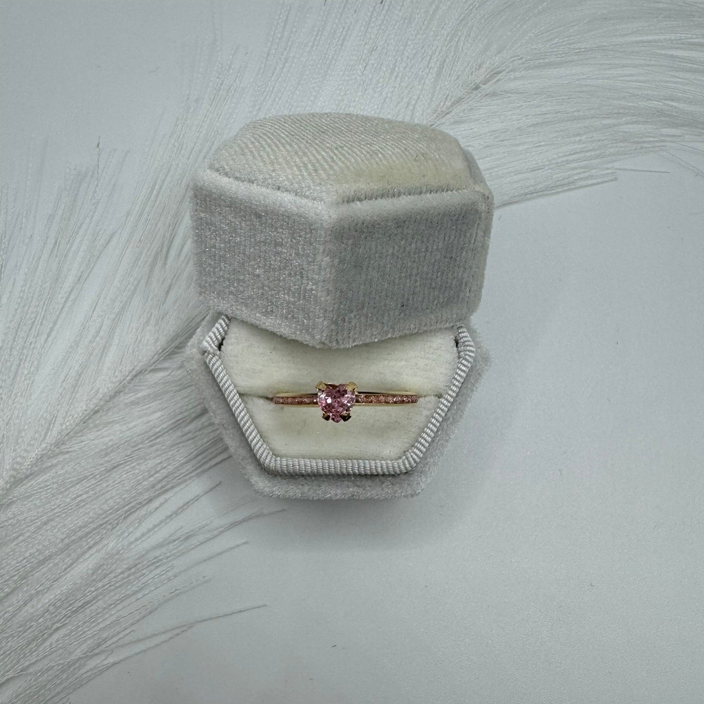 Anello cuore zirconi e oro
