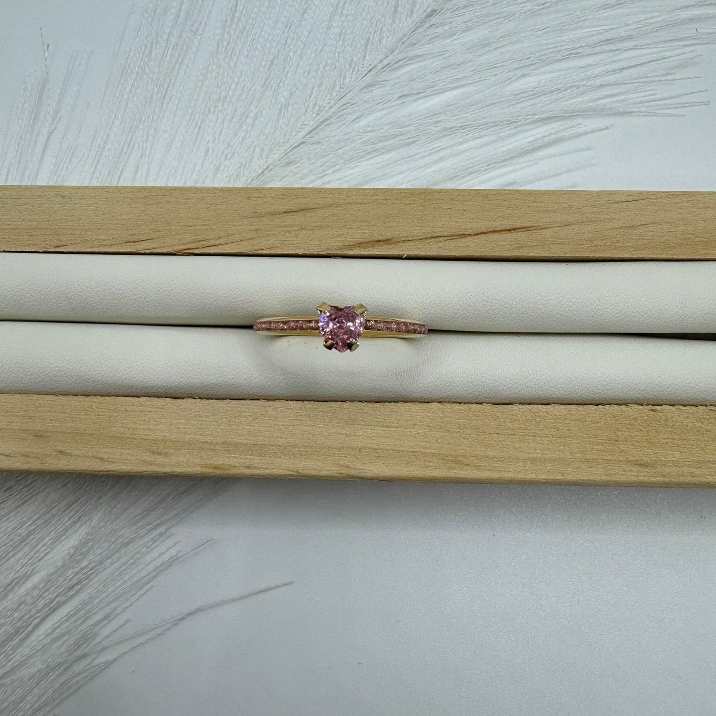 Anello cuore zirconi e oro