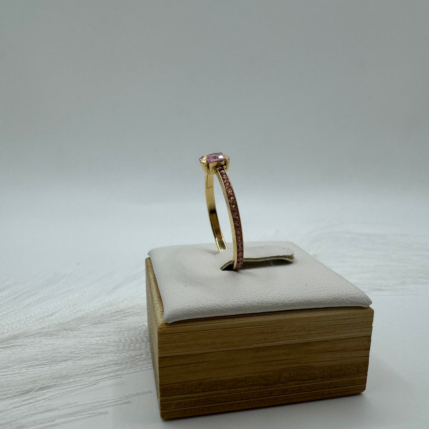 Anello cuore zirconi e oro