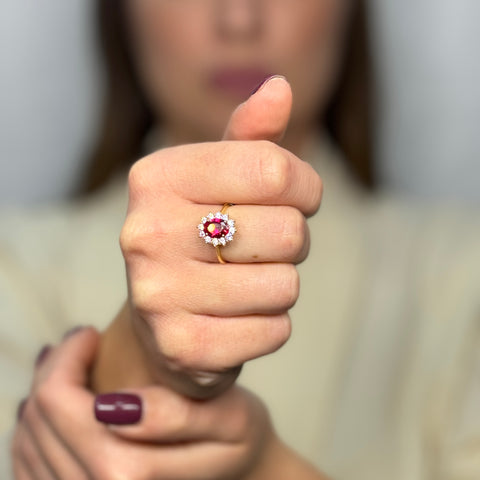 Anello Kate con zirconi oro