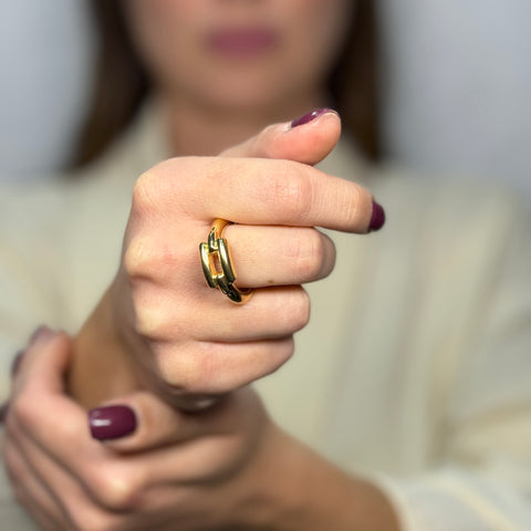 Anello groumette bombè oro