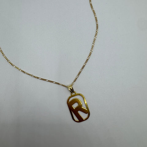 collana 3+1 con lettera piastra Argento 925