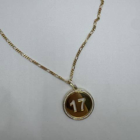 collana 3+1 con numero 17 Argento 925