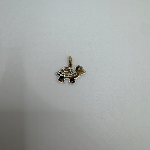 Pendente tartaruga bicolor oro