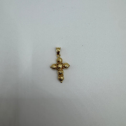 Pendente croce sfere oro