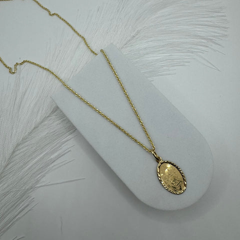 Collana fune con madonna di Pompei oro