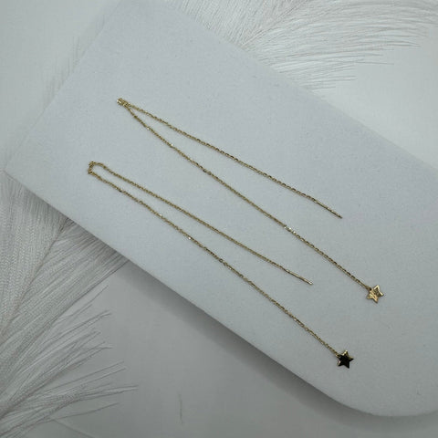 Orecchini stella pendente oro