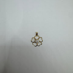 Pendente fiore forato con zirconi oro